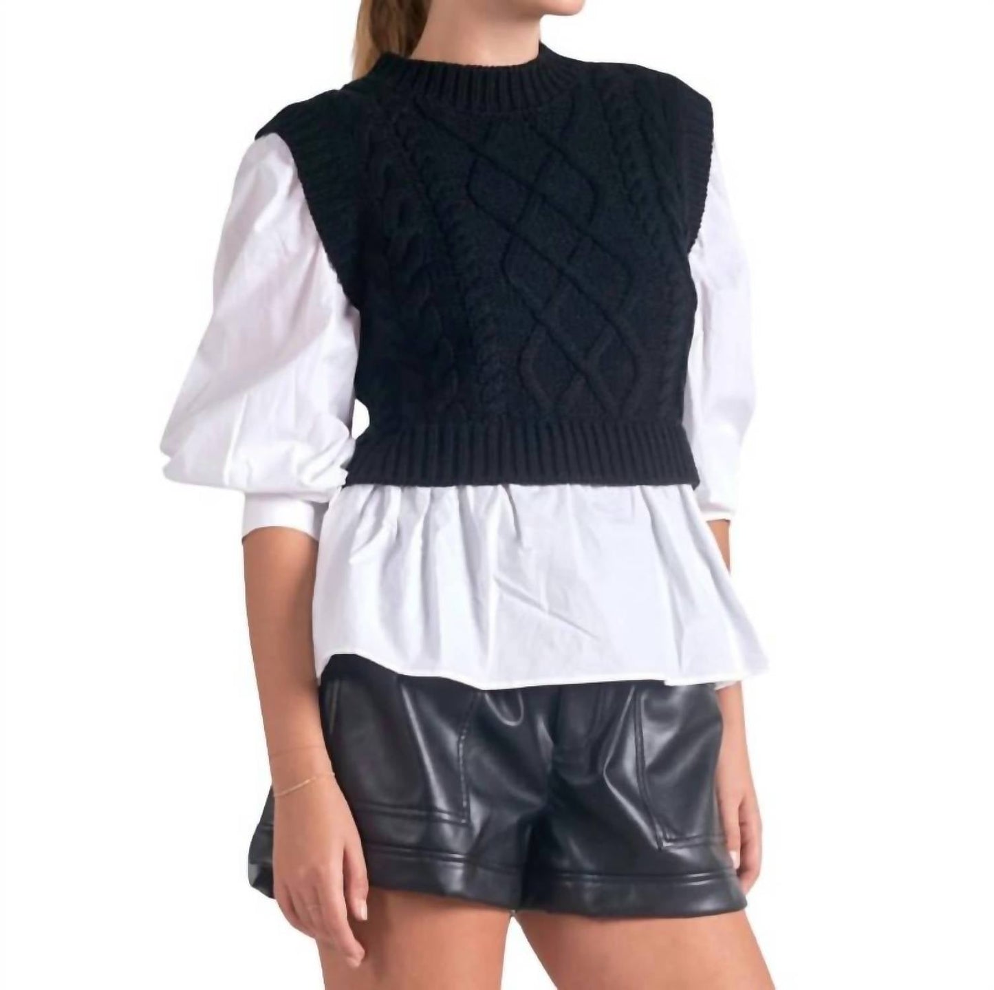 Elan - Layered Shirt Vest Top