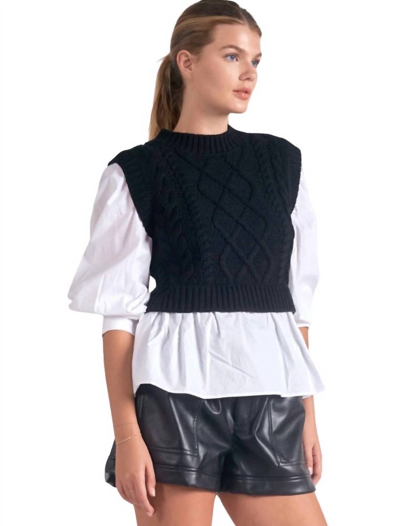 Elan - Layered Shirt Vest Top