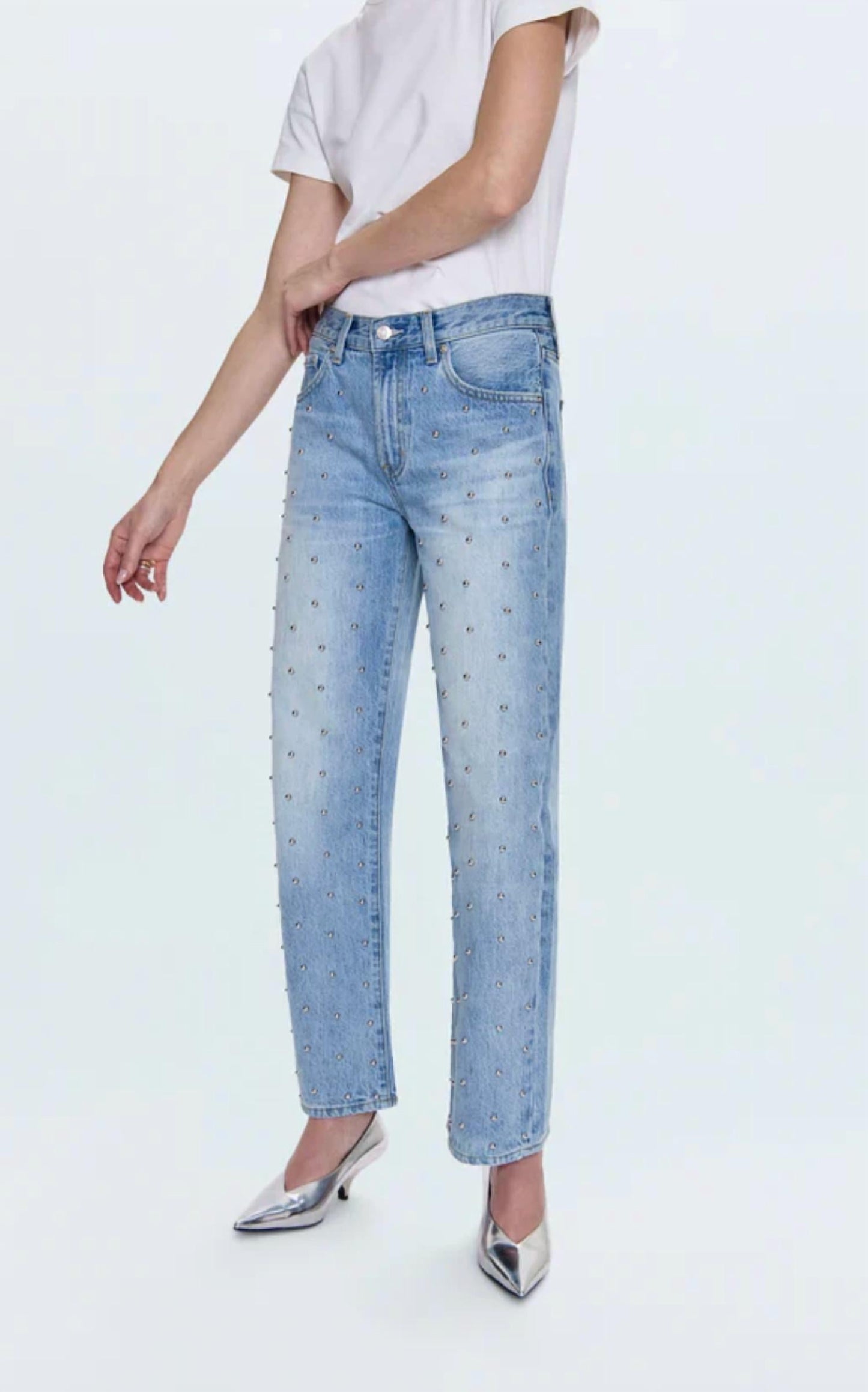 Pistola - Lexi Mid Rise Bowed Studded Denim Jeans