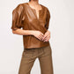 Fifteen Twenty - Poof Faux Leather Blouse