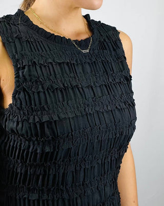 Miou Muse - Ruched Ruffle Tiered Mini Dress