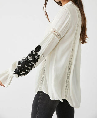 Free People - Tusalossa V-neck Long Sleeve Embroidered Top