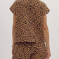 Entro - Animal Print Half Zip Top