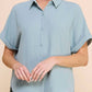 Allie Rose - Soft & Airy Rolled Cuff Short Sleeve Top And Adjustable Short