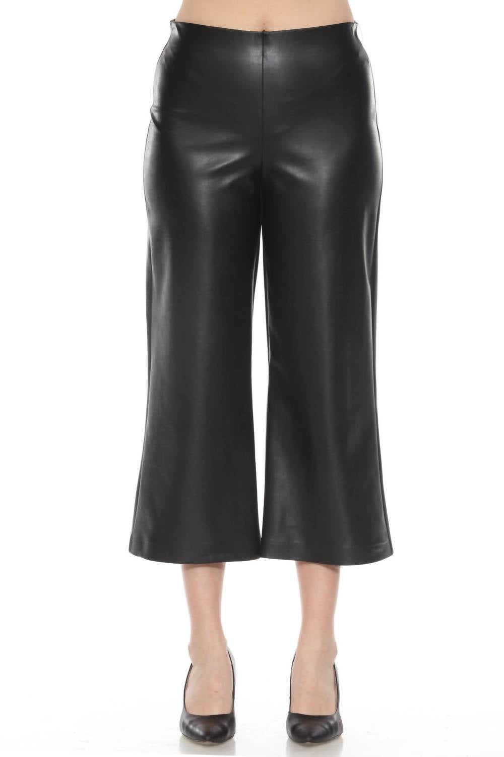 Joseph Ribkoff - Leatherette Pull On Culotte Pant