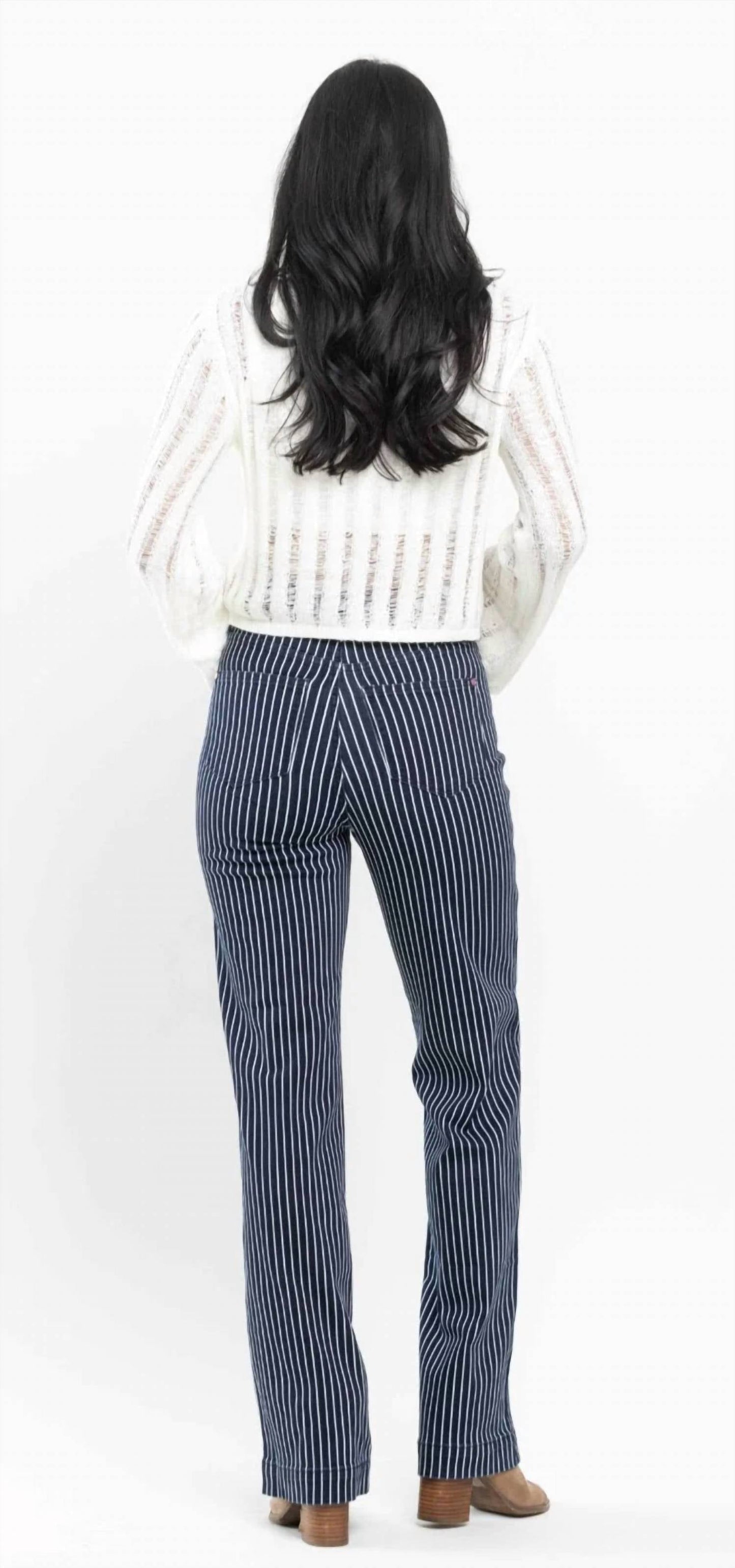 Judy Blue - High Waist Tummy Control Striped Straight Jeans