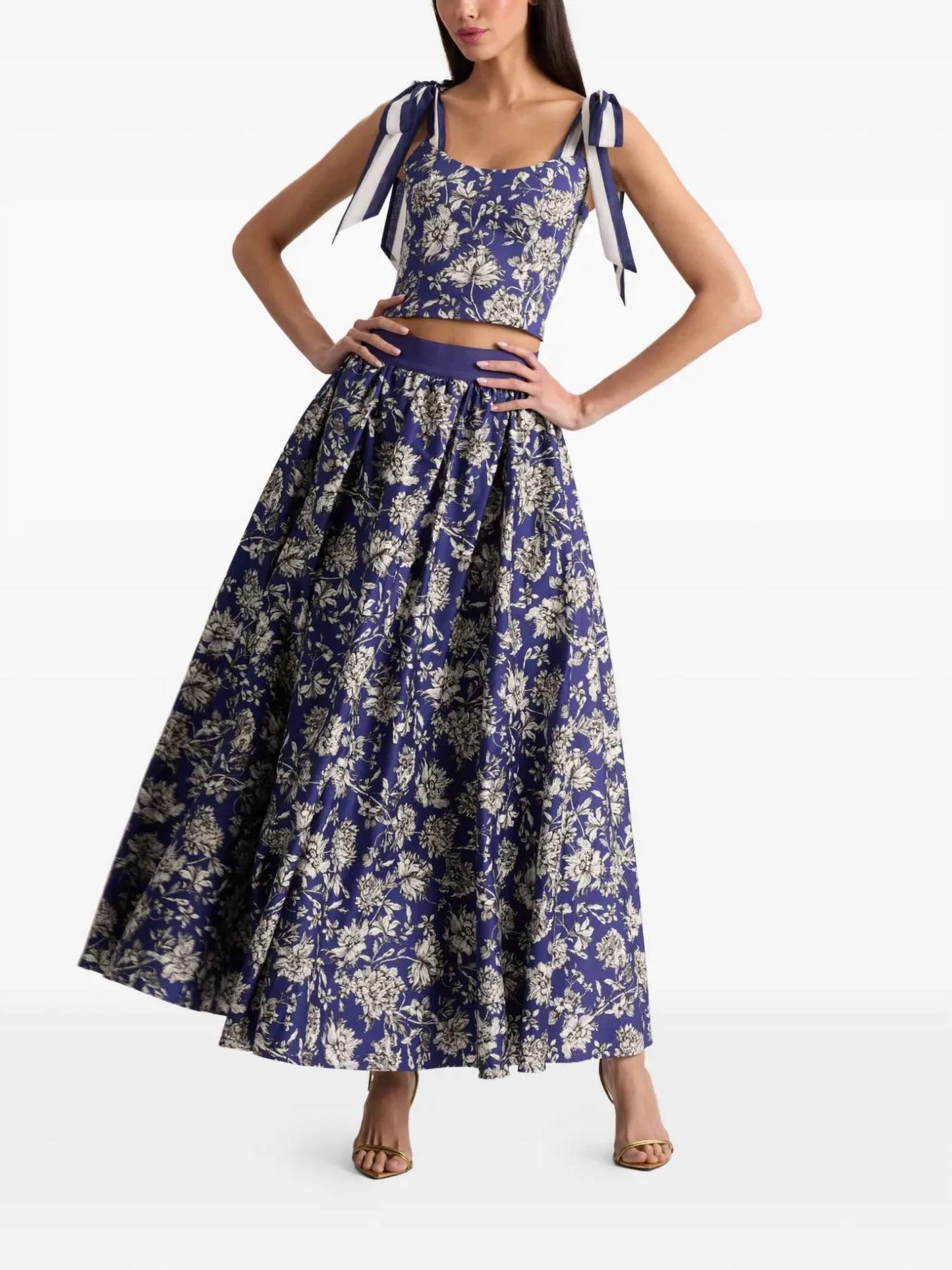 Alice + Olivia - Blanca Floral Scoop Tie Top