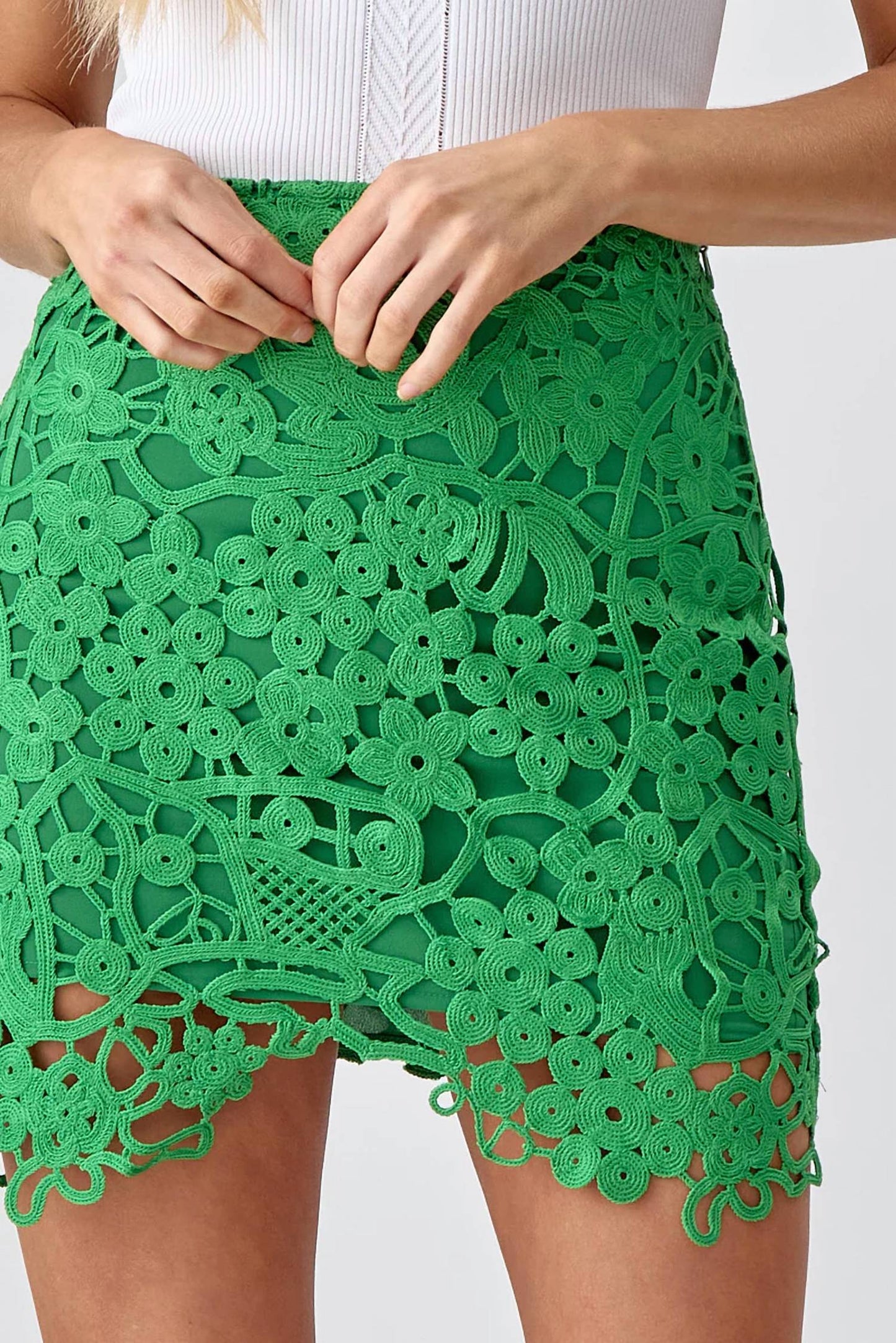 Adelyn Rae - Janine Crochet Lace Mini Skirt