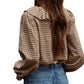 By Together - Woven Cotton Gingham Ruffled Blouse