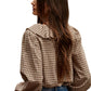 By Together - Woven Cotton Gingham Ruffled Blouse