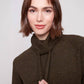 Charlie B - Textured Raglan Small Cowl Neck Knit Sweater