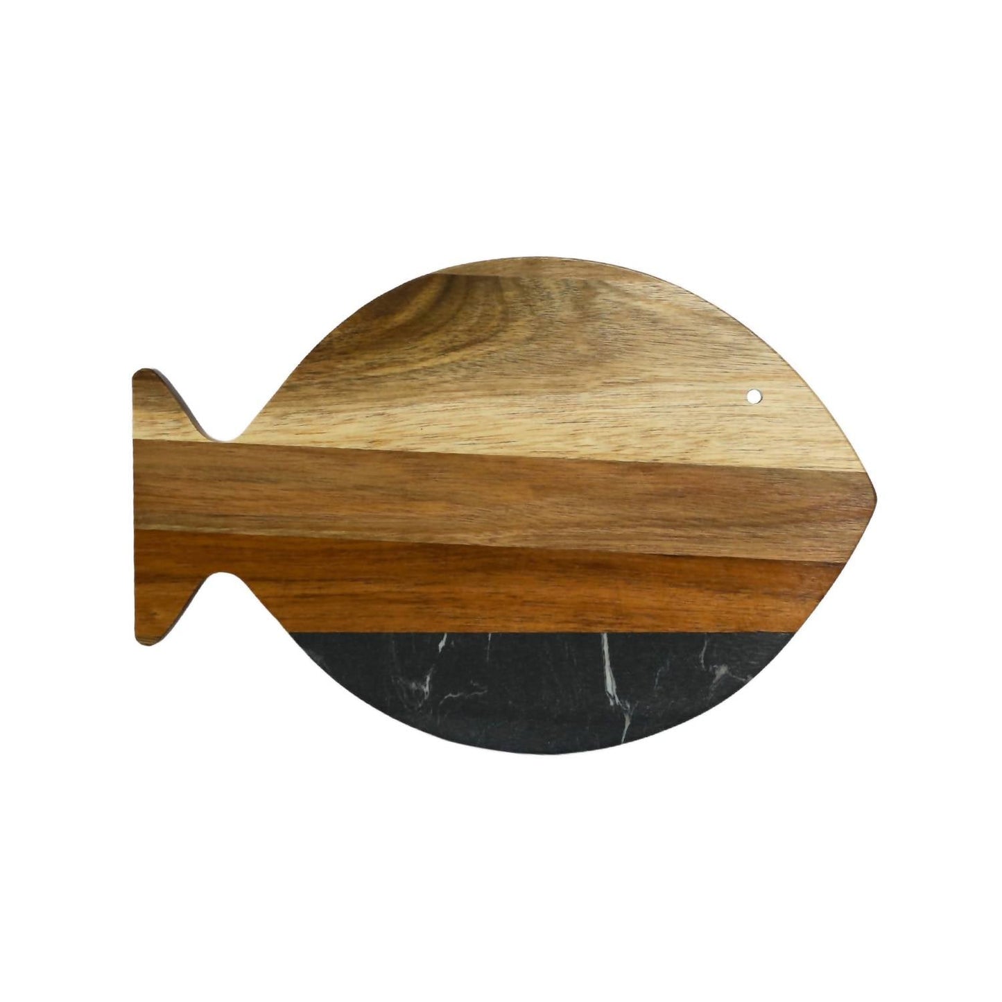 Creative Gifts International - Marble and Acacia Wood Fish Board