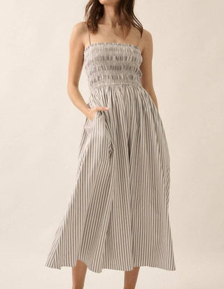 Promesa - Striped Smocked Midi Dress