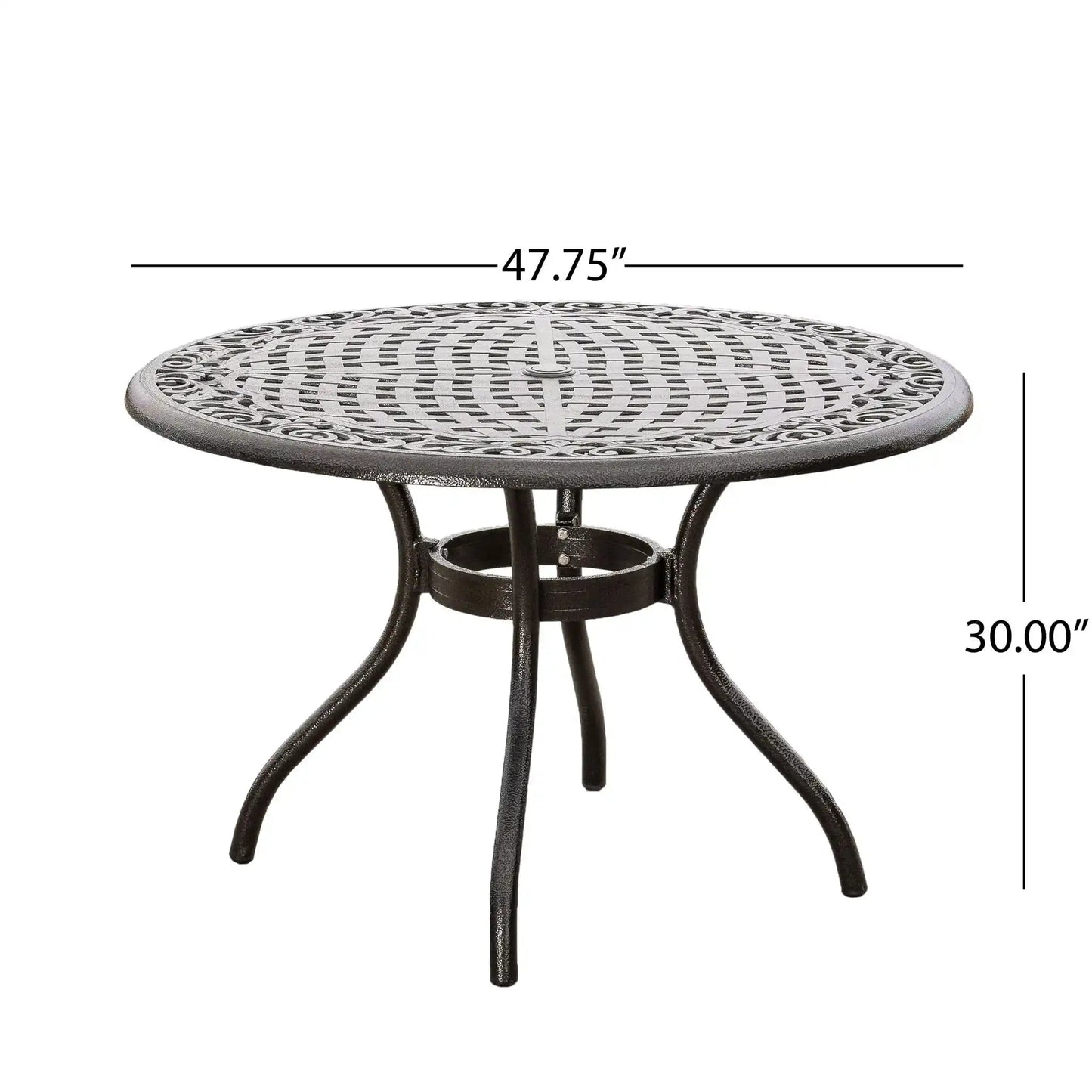 Tranquilius Outdoor Round Dining Table with Lattice Tabletop