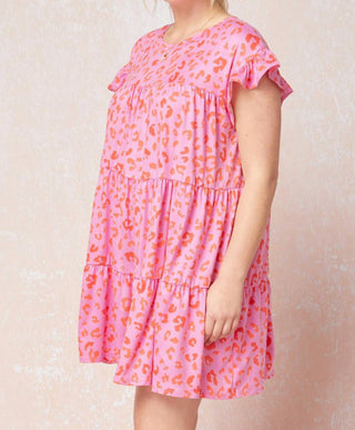 Entro - Tiered Ruffled Leopard Dress