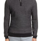 Brax Steffen Jacquard Wool Blend Quarter Zip Sweater in Black , Size 52