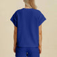 Double Take - Sleek Texture T-Shirt and Shorts Set