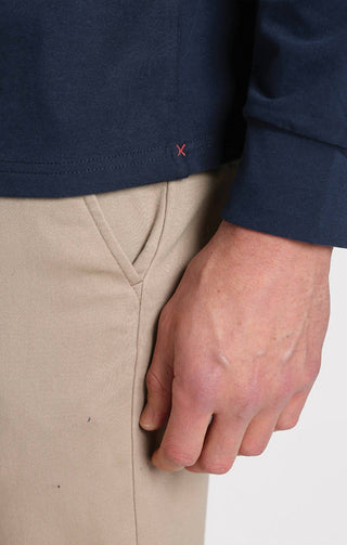 Jachs New York - Bryant Long Sleeve Sueded Cotton Crewneck Shirt