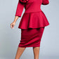 Viva Curvy - Handmade Blossomed Floral Accent Peplum Dress