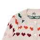Bonton - Kid's Jacquard Knit Hearts Cardigan