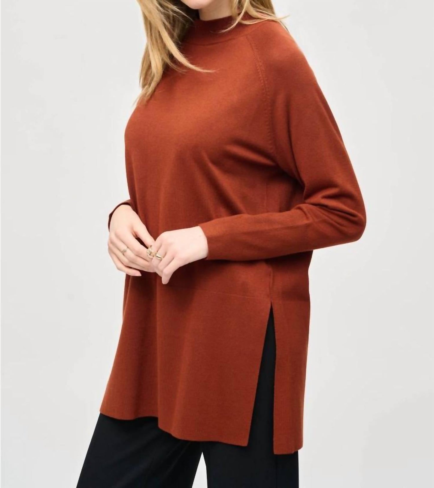 Joseph Ribkoff - Mock Neck Long Sleeve Knit Sweater