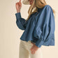 &Merci - Button Down Batwing Sleeve Top