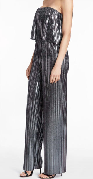 Amanda Uprichard - Collina Metallic Strapless Jumpsuit