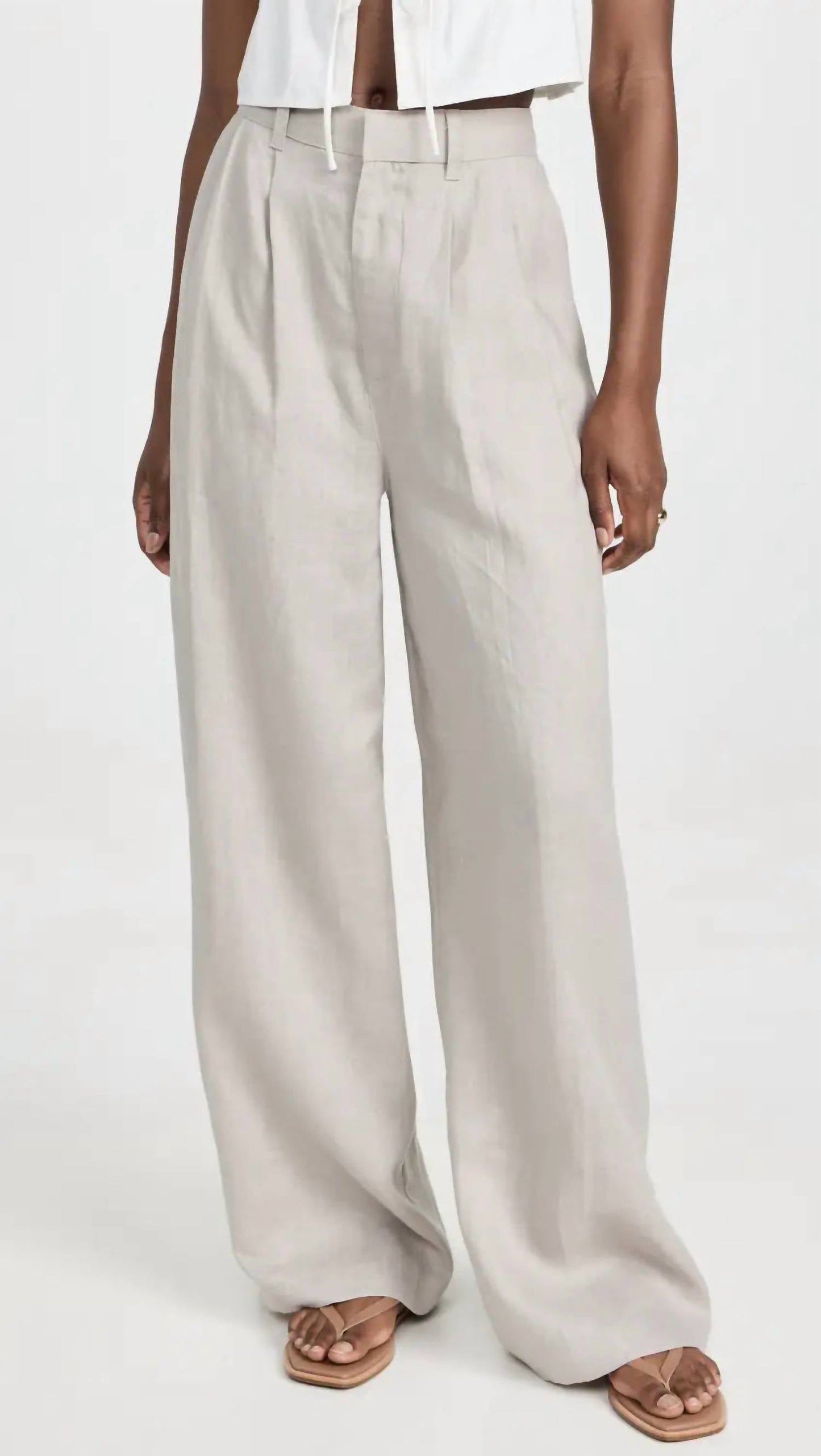 Enza Costa - Linen Pleated Wide Leg Pant