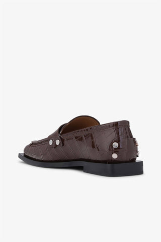 Ganni - Women's Studs Square Toe Loafer