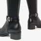 Nerogiardini - Women's Leather Stretch Buckle Knee Boots