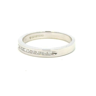 Aamiaa - 0.10 Carat Natural Diamond Princess Cut Channel Band - Size 6.5