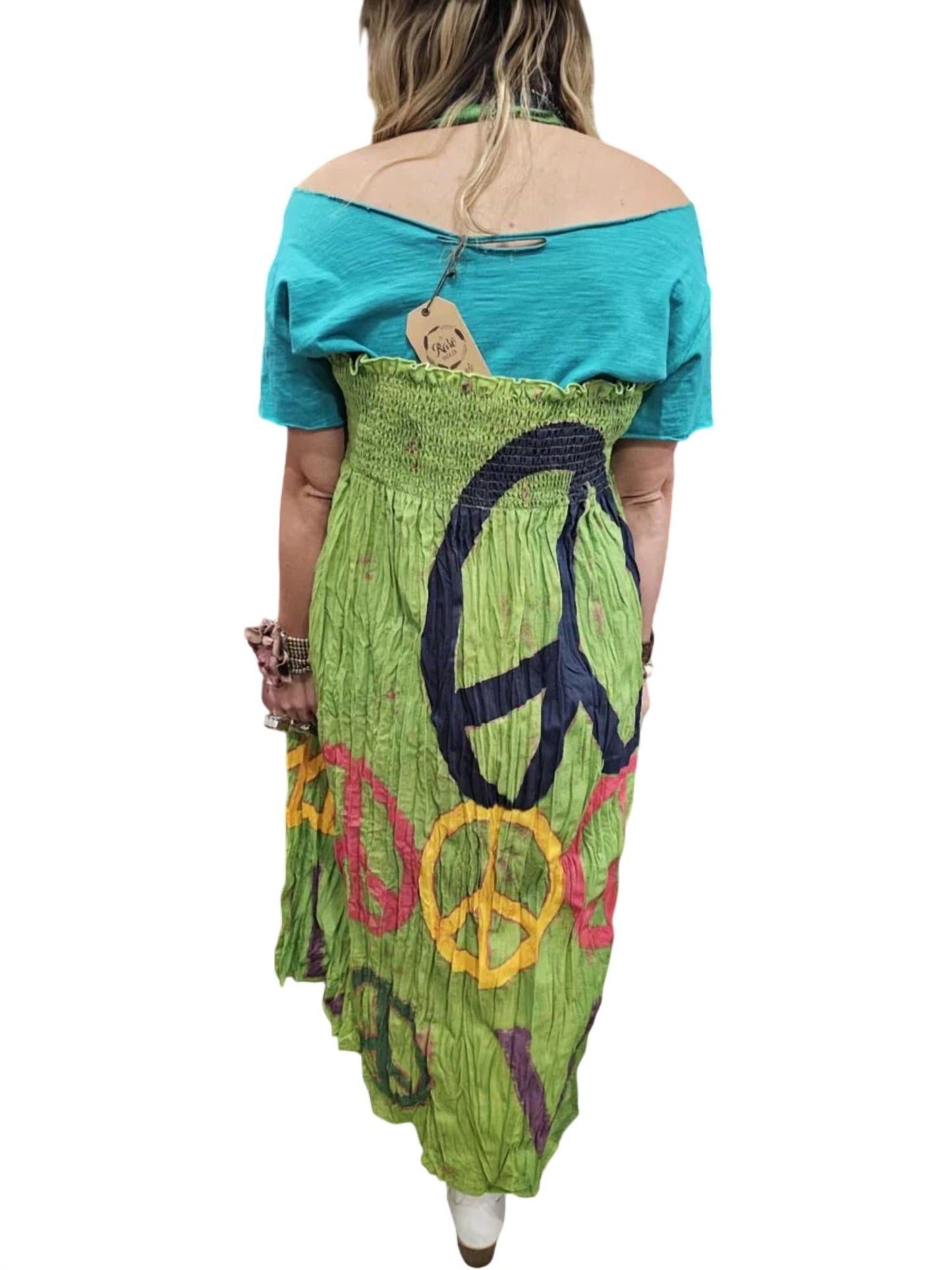 A Rare Bird - Peach Sign Skirt Dress