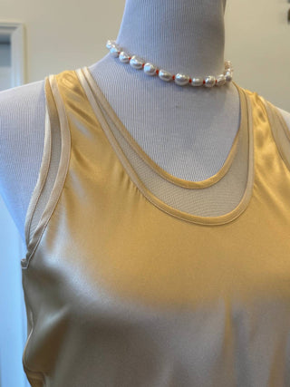 Brazeau Tricot - Women's Silk Charmeuse Racer Back Midi Dress