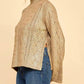 Baby Pink - Foiled Mock Neck Sweater Top