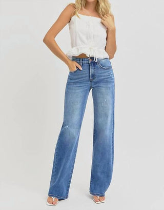 Risen - Tummy Control High Rise Wide Leg Jeans