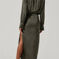 Astr - Elizabello Moss Satin Shirt Dress