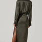 Astr - Elizabello Moss Satin Shirt Dress