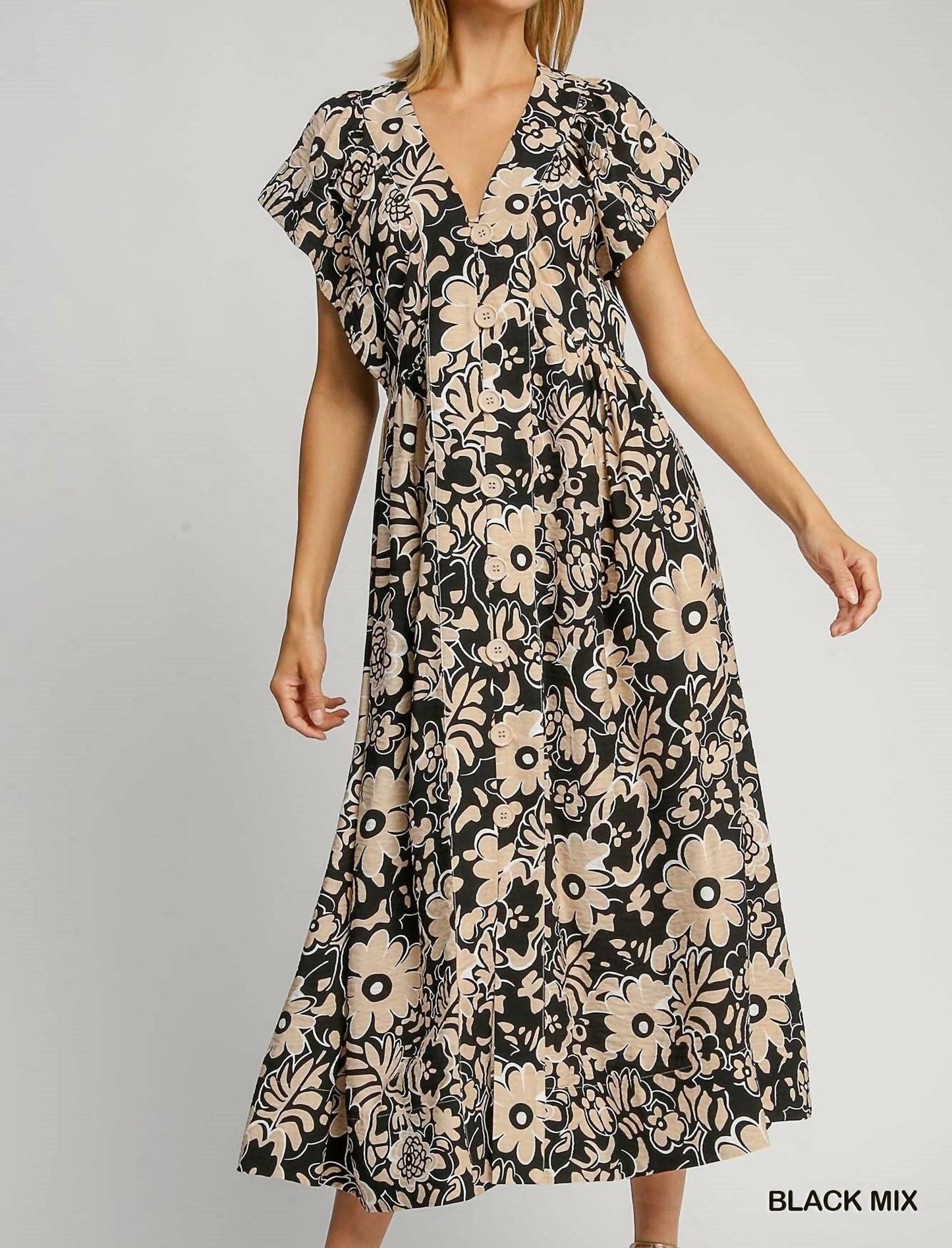 Umgee - Allison Floral Print Mini Dress