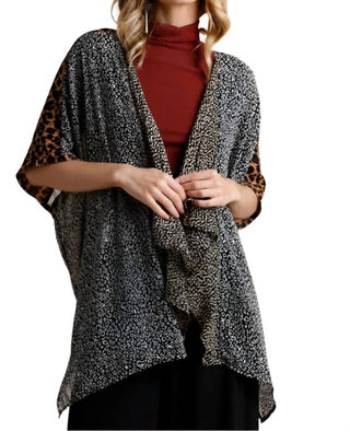 Umgee - Animal Print Drape Kimono - Plus