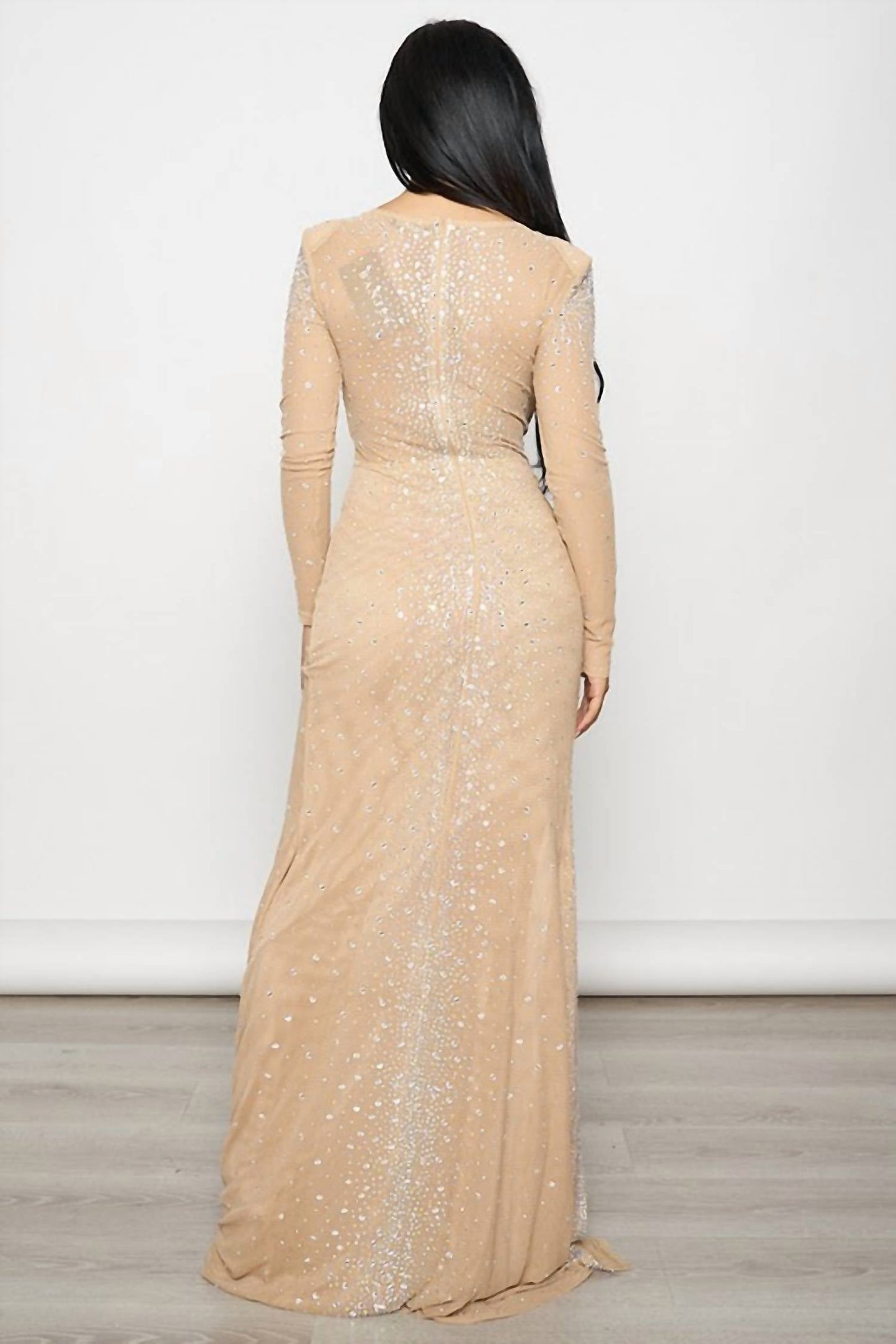 Banjul - Rhinestone Fishnet Maxi Dress