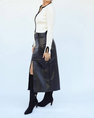 Falcon Park - Lilliana Faux Leather Maxi Skirt