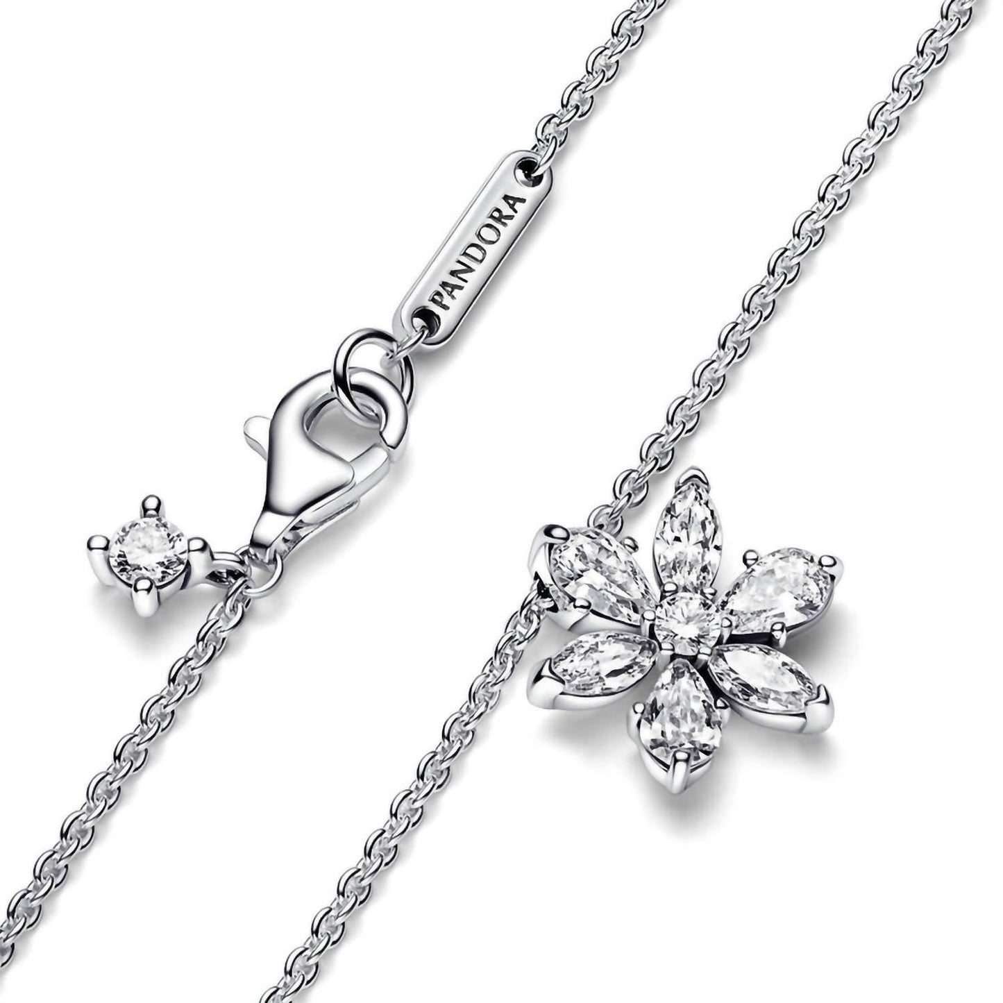 Pandora - Women's Herbarium Cluster Silver Collier Necklace