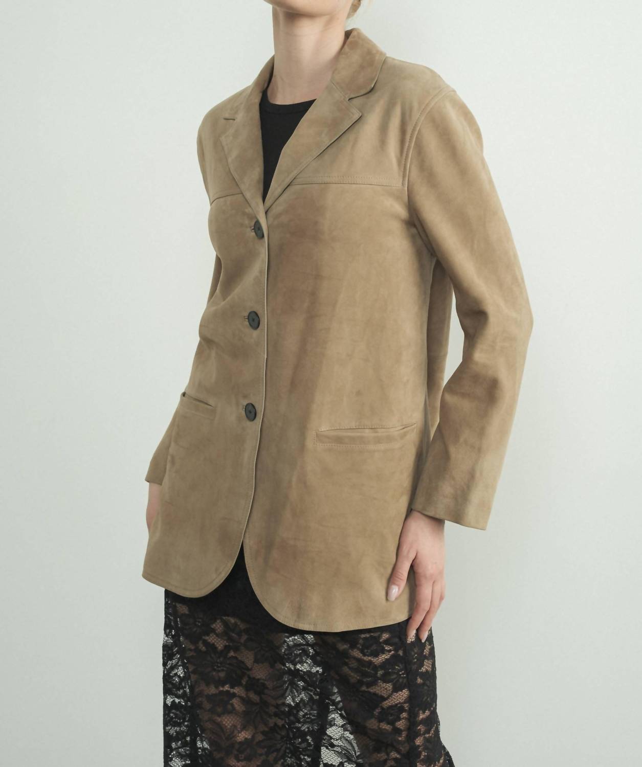 Aaron & Amber - Faux Suede Blazer