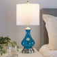 Jasmine 22" Seeded Glass Drum Shade Table Lamp