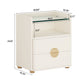 2 Drawer Nightstand With Open Shelf, Bedside Table - Beige