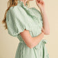 &Merci - Stripe Button Down Ruffle Midi Dress