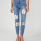 Frank Lyman - Floral Embroidered Skinny Jeans