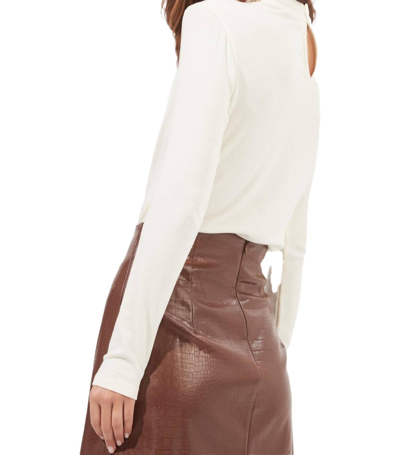 Astr - Paxton Asymmetrical Cutout Wrap Bodysuit Top