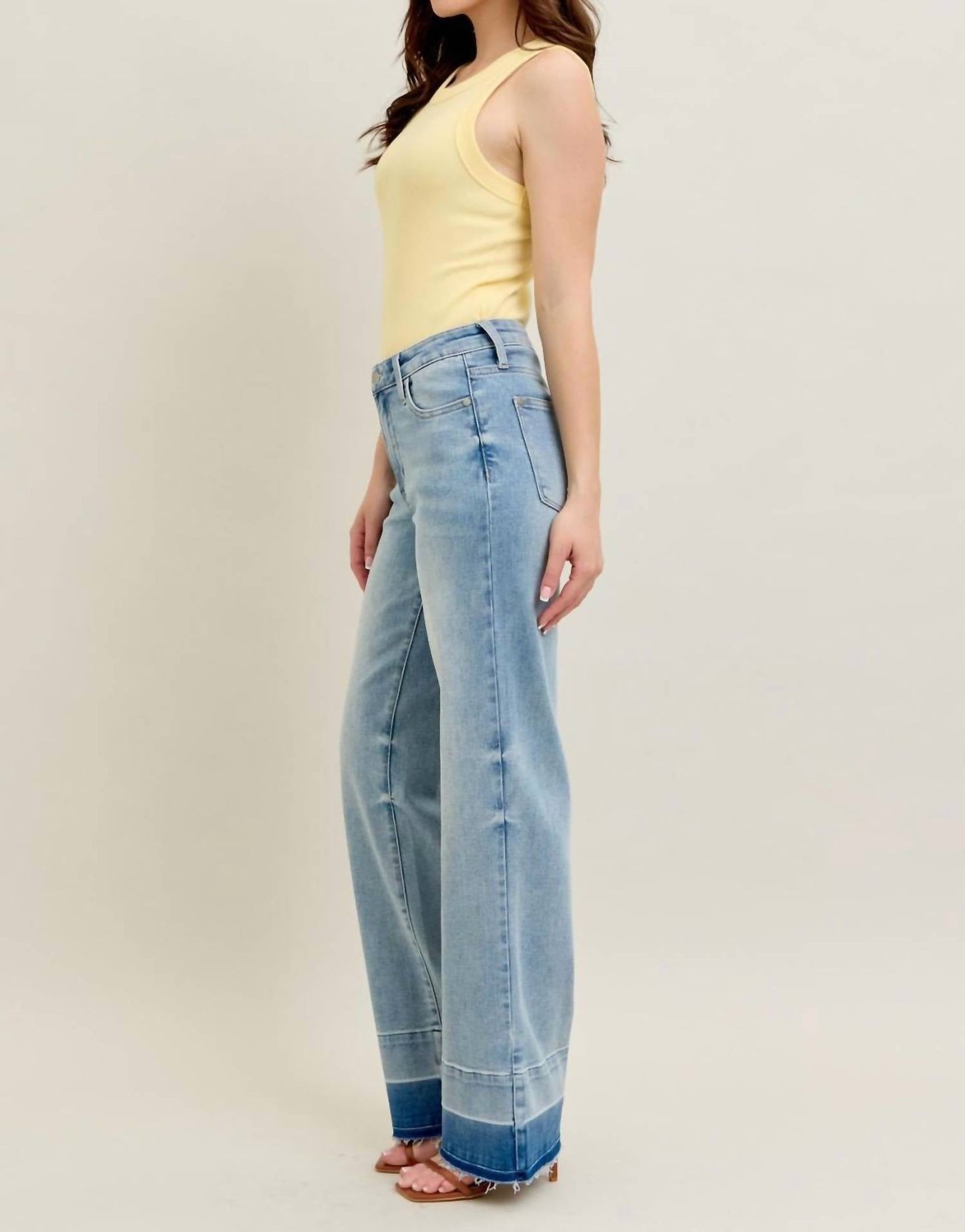 Judy Blue - Release Hem Wide Leg Jeans