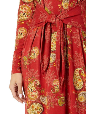 Johnny Was - Paisley Lace Long Sleeve Tie Front Knit Dress